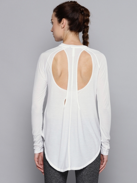 

UNDER ARMOUR Women White Solid Breathe Open Styled Back Top