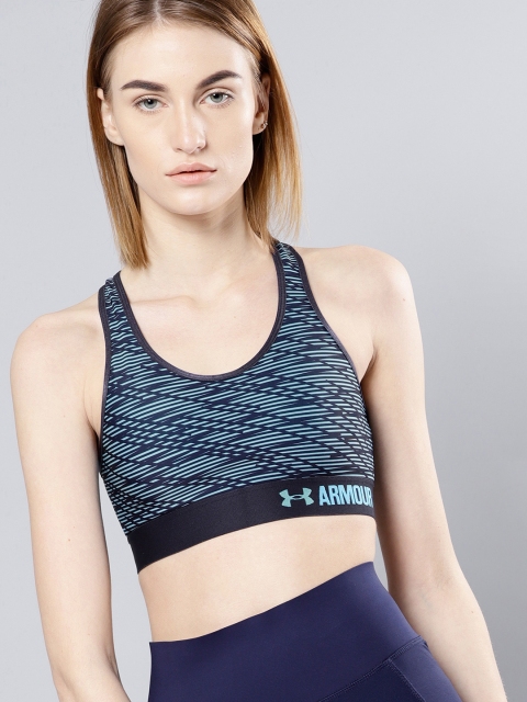 

UNDER ARMOUR Blue Mid ISB/MDN/ISB Printed Sports Bra 1273505-458