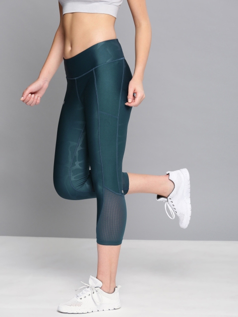 

UNDER ARMOUR Women Blue Printed Compression Fly By Printed Capri Tights