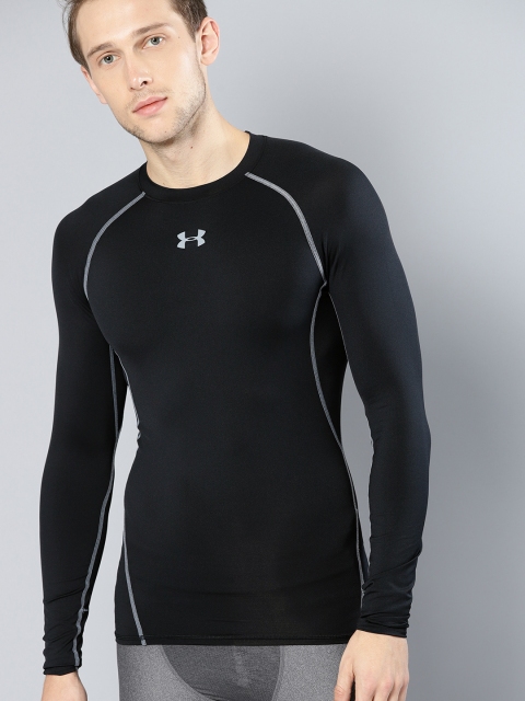 

UNDER ARMOUR Men Black HeatGear Long Sleeves Compression T-shirt