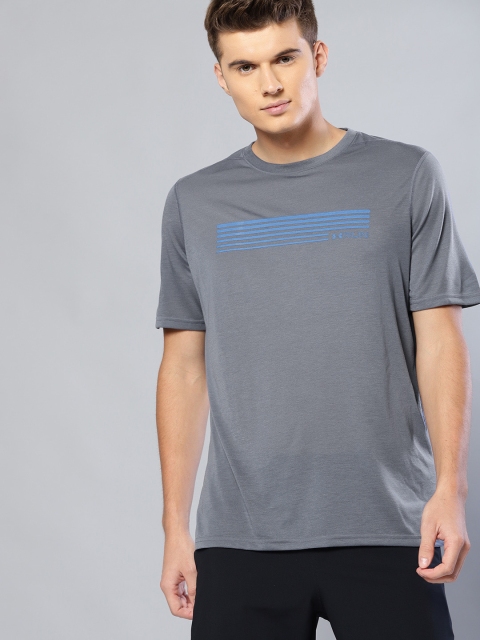 

UNDER ARMOUR Men Grey Graphic SS Solid Running T-shirt