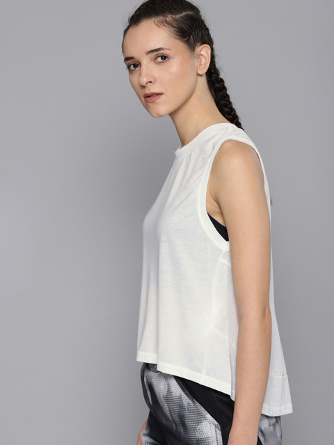 

UNDER ARMOUR Women White Solid Tank Top