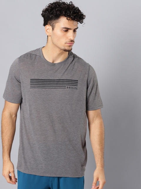 

UNDER ARMOUR Men Grey Graphic Printed Detail Running T-shirt