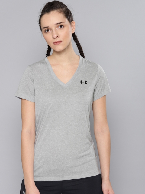 

UNDER ARMOUR Grey Solid Threadborne Train SSV Twist T-shirt