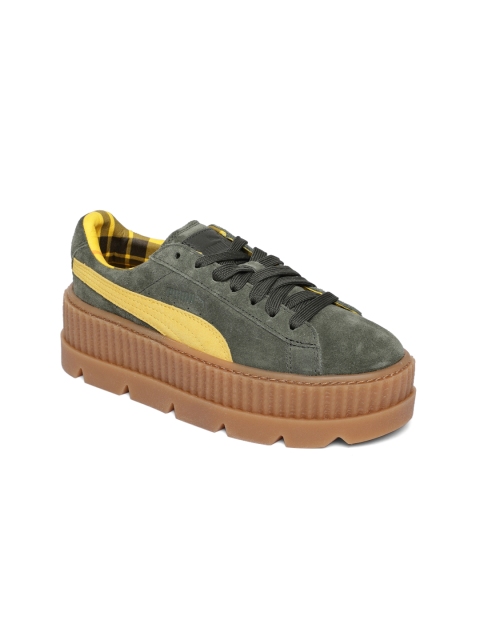 

Puma Women Green Cleated Creeper Suede Sneakers