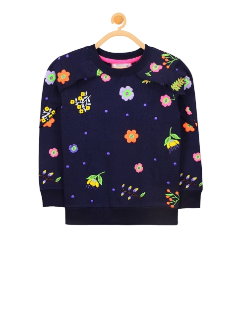 

Cherry Crumble Unisex Navy Blue Printed Sweatshirt