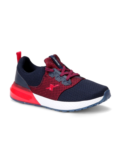 

Sparx Men Navy Blue & Red Woven Design Running Shoes