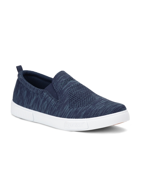 

Sparx Men Navy Blue Textured Slip-On Sneakers