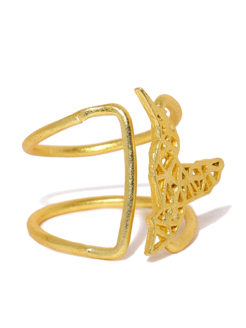

Zaveri Pearls Women Gold Tone Puffin Bird Design Adjustable Finger Ring