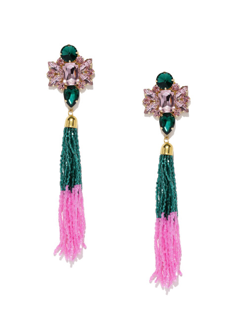 

Zaveri Pearls Gold-Toned Contemporary Drop Earrings