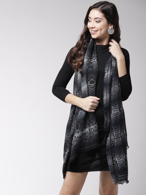 

Style Quotient Women Black & Grey Self-Design Shawl