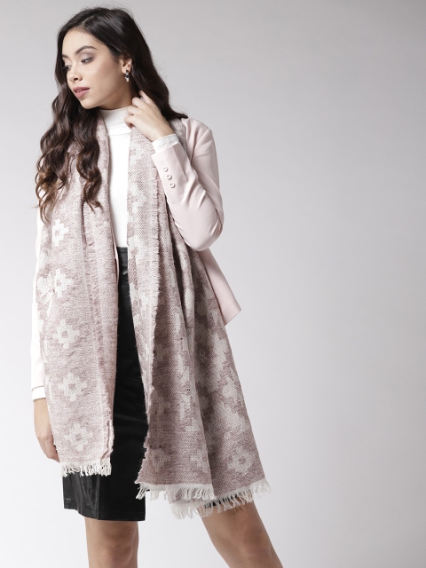 

Style Quotient Women Taupe & Off-White Woven Design Shawl