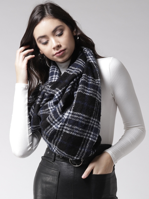 

Style Quotient Women Black & White Checked Shawl