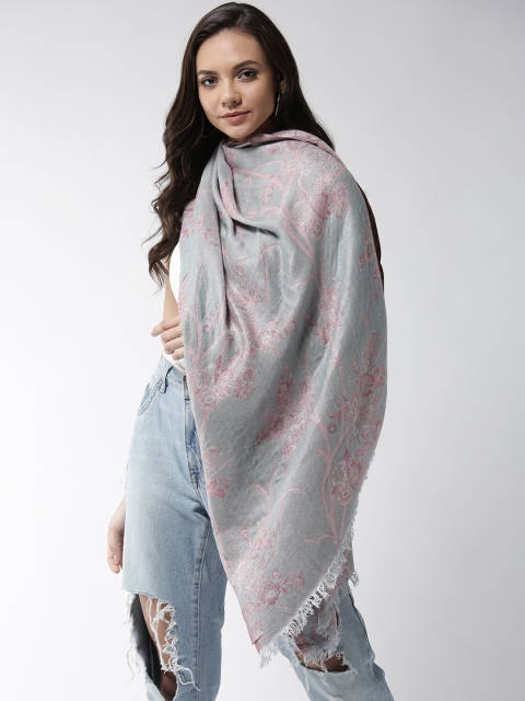 

Style Quotient Women Pink & Blue Woven Design Stole