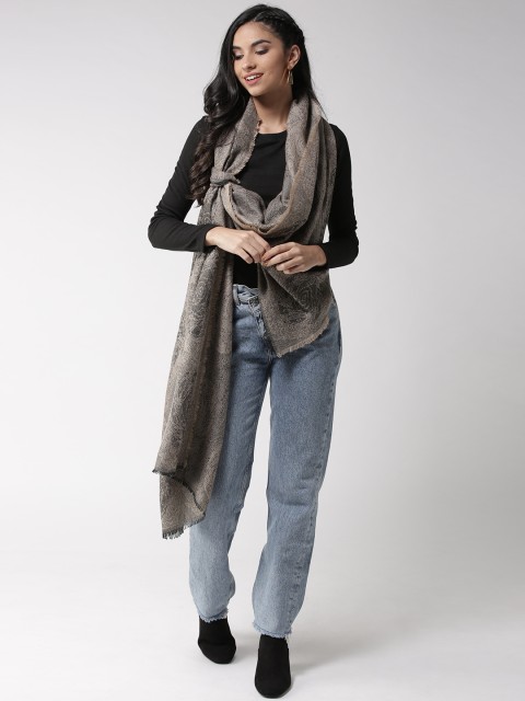 

Style Quotient Women Beige & Grey Woven Design Shawl