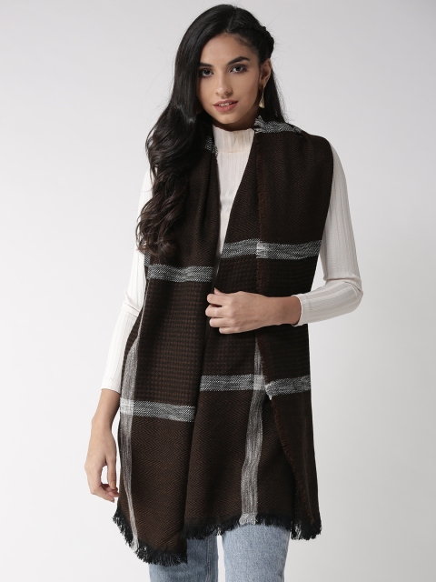 

Style Quotient Women Black & Brown Checked Shawl