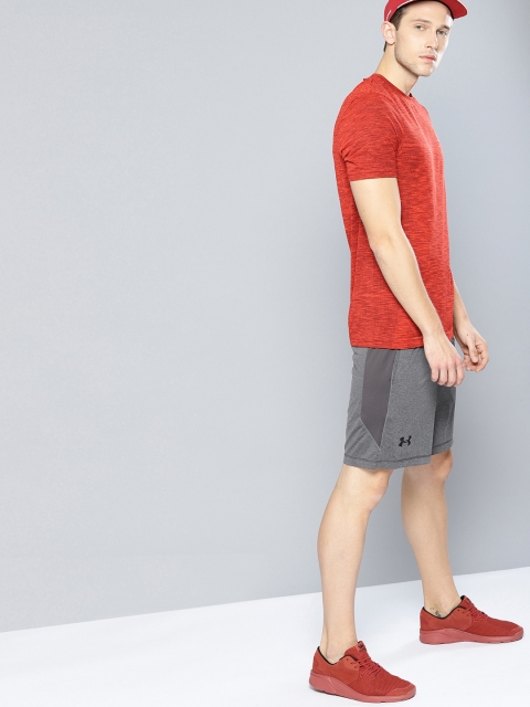 

UNDER ARMOUR Men Grey Raid 8" Solid Sports Shorts