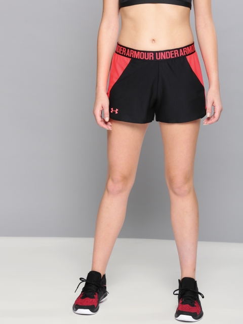 

Under Armour Women Black & Fluorescent Pink Colourblocked Play Up Short 2.0 Shorts