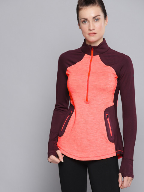 

UNDER ARMOUR Women Coral Pink & Maroon Solid Wo Cold Gear Reactor Sporty Jacket