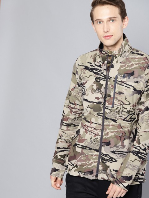 

UNDER ARMOUR Men Beige & Black Printed Ridge Reaper Raider Sporty Jacket