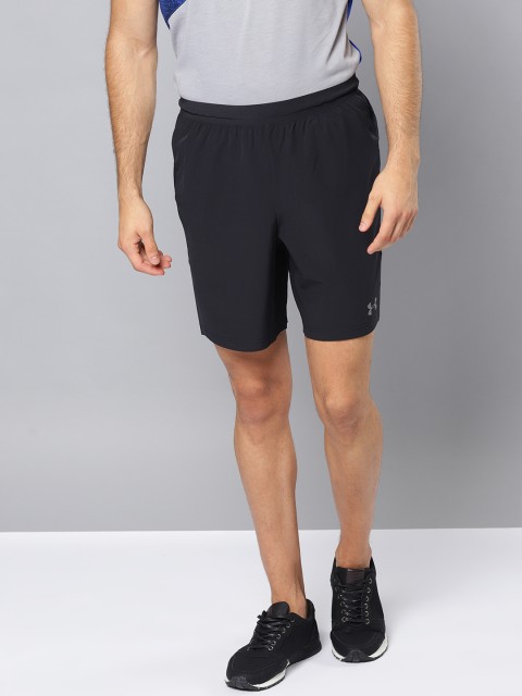 

UNDER ARMOUR Men Black Pitch II Flow Free Woven Solid Sports Shorts