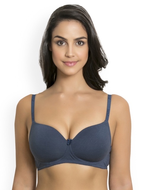 

Zivame Navy Blue Solid Underwired Lightly Padded T-shirt Bra