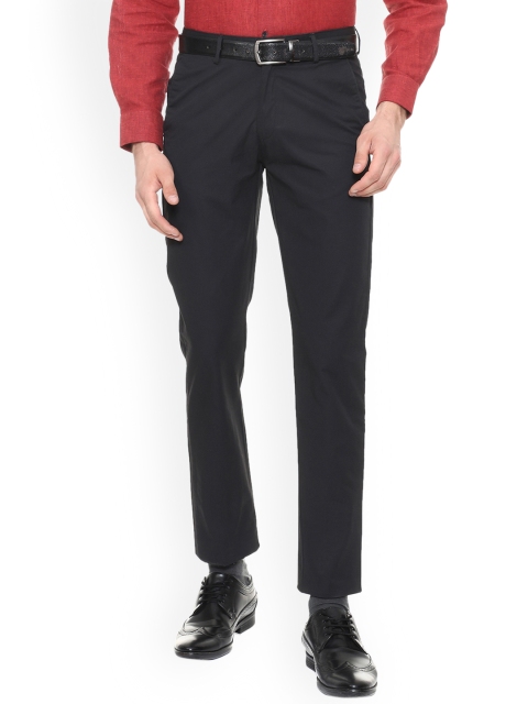 

Peter England Men Black Slim Fit Solid Formal Trousers