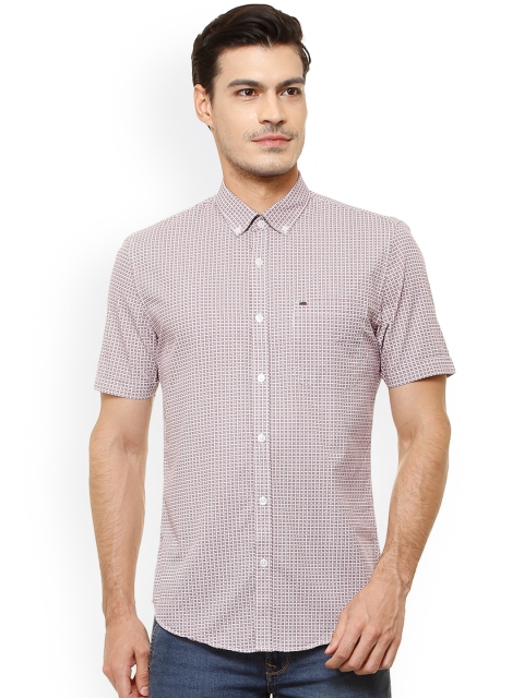 

Peter England Men Maroon Slim Fit Printed Casual Shirt