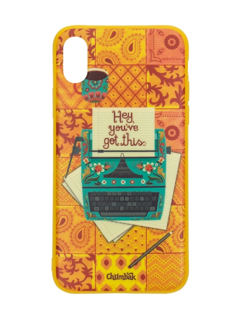 

Chumbak Yellow Floral Typewriter Printed iPhone X Plus Case
