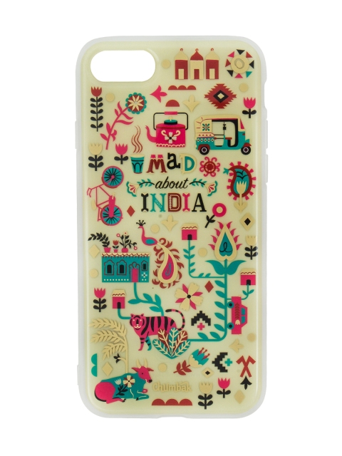 

Chumbak White Urban Jungle Printed 3D Gold iPhone 8 and SE Case