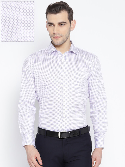 

Van Heusen Men White Slim Fit Printed Formal Shirt