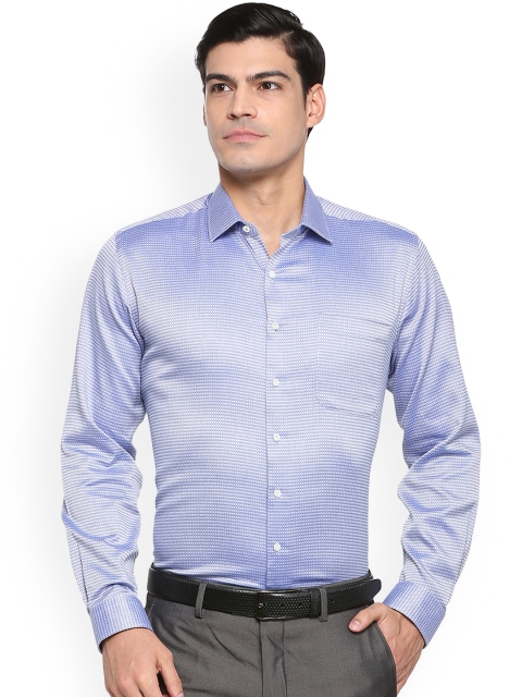 

Van Heusen Men Blue Regular Fit Self Design Formal Shirt