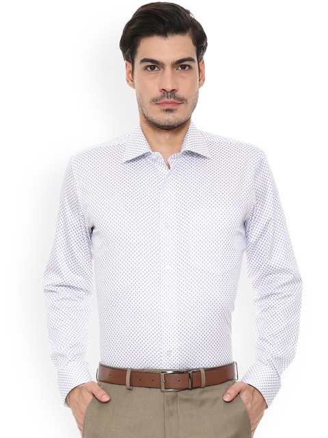 

Van Heusen Men White Slim Fit Printed Formal Shirt
