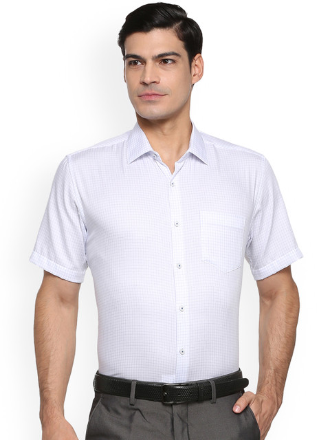 

Van Heusen Men White Regular Fit Checked Formal Shirt