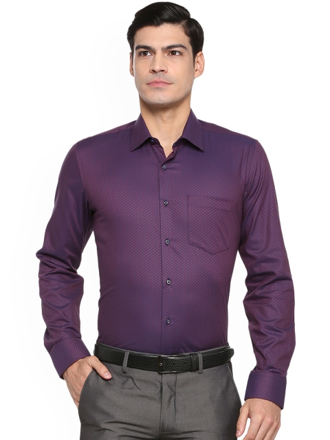 

Van Heusen Men Purple Slim Fit Self Design Formal Shirt