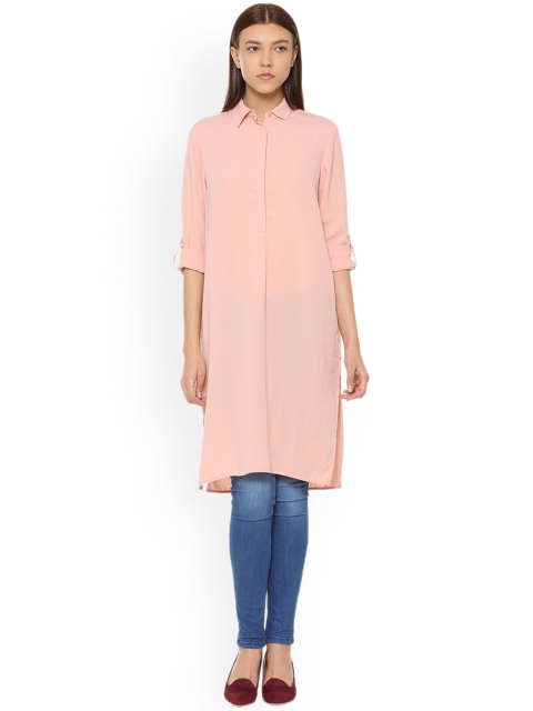 

Van Heusen Woman Pink Solid Tunic