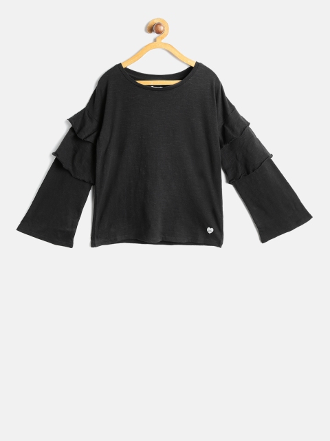 

Pepe Jeans Girls Black Solid Pure Cotton Top