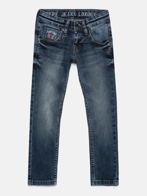 

Pepe Jeans Boys Blue Slim Fit Mid-Rise Clean Look Stretchable Jeans