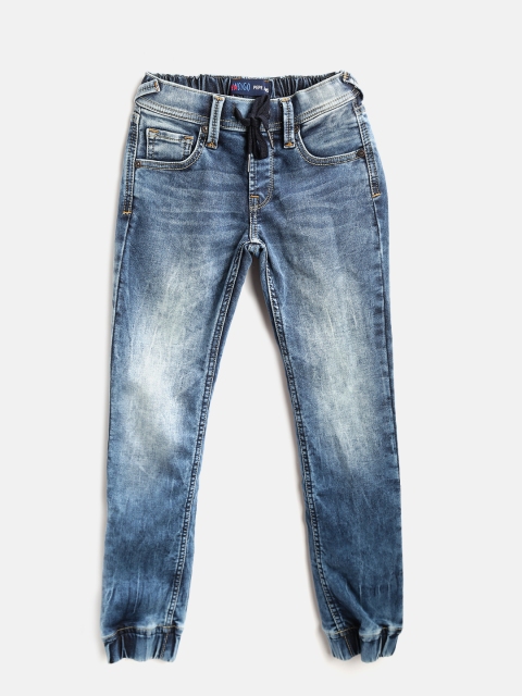 

Pepe Jeans Boys Blue Slim Fit Washed Denim Joggers