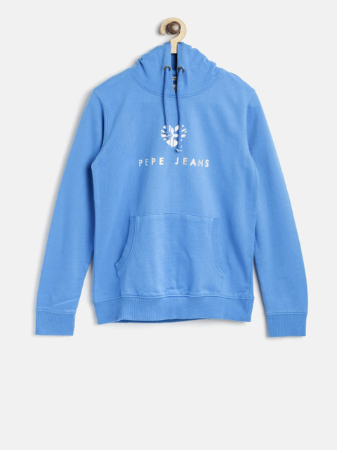 

Pepe Jeans Girls Blue Solid Hooded Sweatshirt