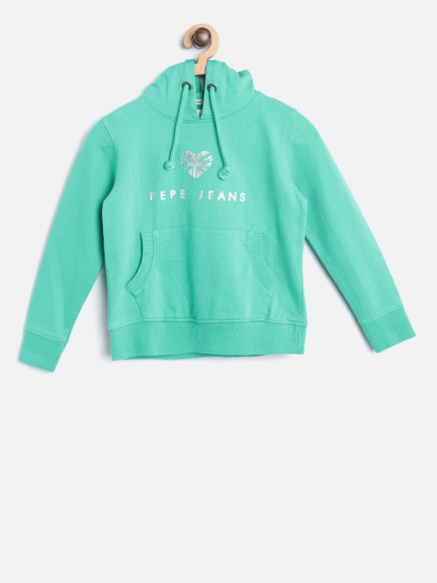 

Pepe Jeans Girls Green Printed Detail Hooded Sweatshirt