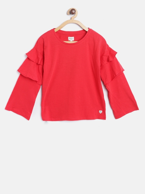 

Pepe Jeans Girls Red Solid Pure Cotton Top