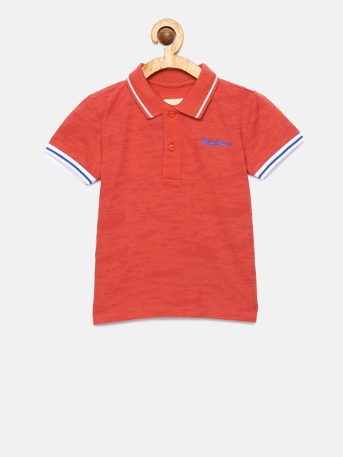 

Pepe Jeans Boys Red Solid Polo Collar T-shirt