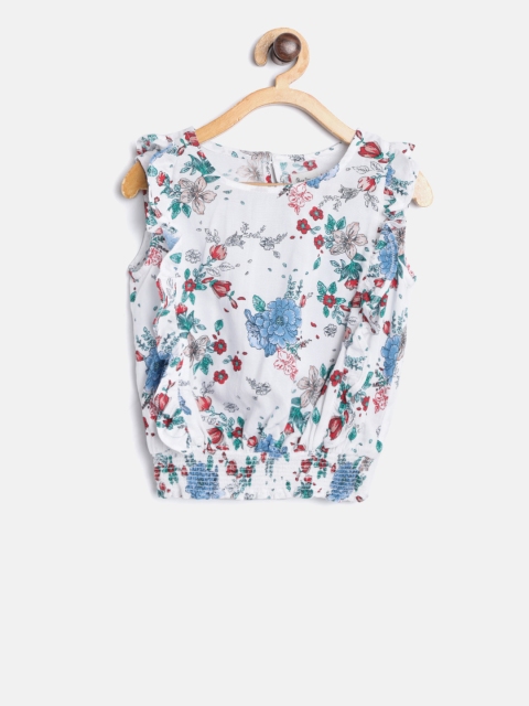 

Pepe Jeans Girls Off-White & Blue Floral Print Blouson Top