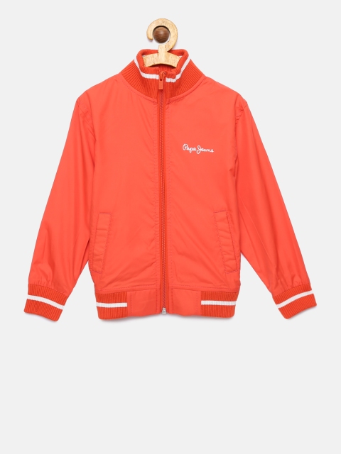 

Pepe Jeans Boys Orange Solid Bomber Jacket