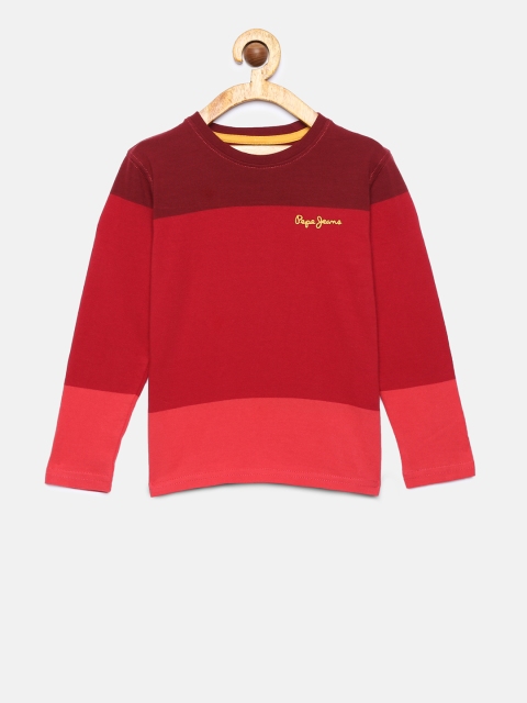 

Pepe Jeans Boys Red Colourblocked Round Neck T-shirt