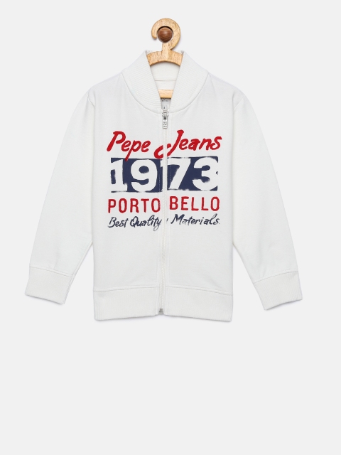 

Pepe Jeans Boys Off-White Open Front Printed Sweatshirt