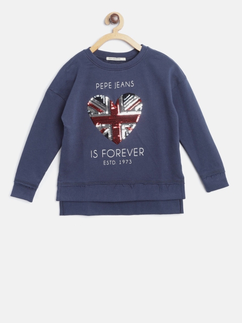 

Pepe Jeans Girls Navy Blue Printed Sweatshirt