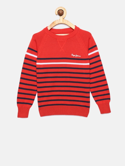 

Pepe Jeans Boys Red Striped Pullover