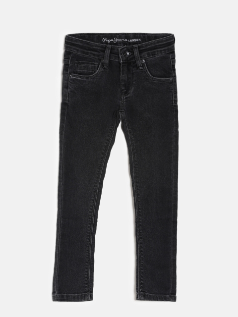 

Pepe Jeans Girls Black Skinny Fit Mid-Rise Clean Look Jeans